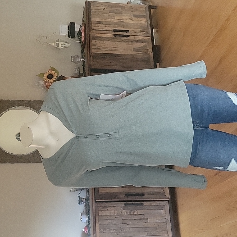 Athleta Uptempo Ribbed Henley Top